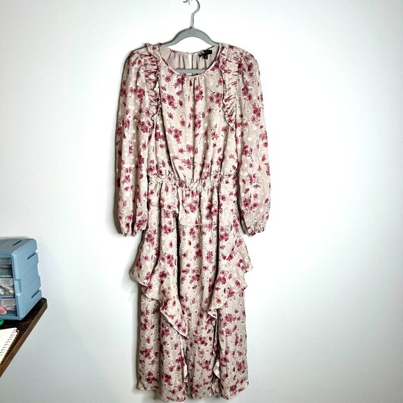 Current Air Long Sleeve Floral Midi Dress Girly Romantic Boho Fairycore Sz S - Picture 3 of 8